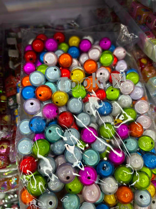 16mm Large Acrylic Beads - Shiny Electroplated Round Beads for DIY Jewelry Making