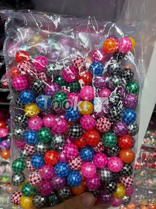 16mm Large Acrylic Beads - Shiny Electroplated Round Beads for DIY Making