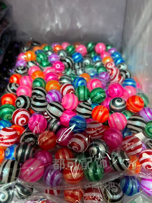 16mm Large Acrylic Beads - Shiny Electroplated Round Beads for DIY Making